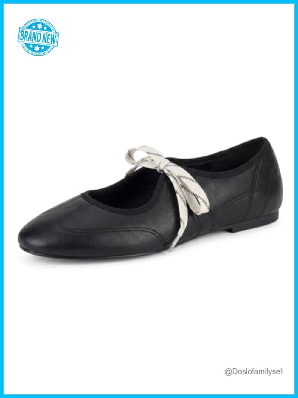 Women's Lace-Up Ballet Flats Faux Leather Round Toe Casual Shoes